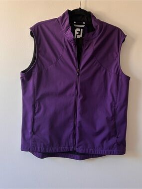 FootJoy Women’s X Large XL Purple Sleeveless Full Zip Golf Vest Zip Pockets